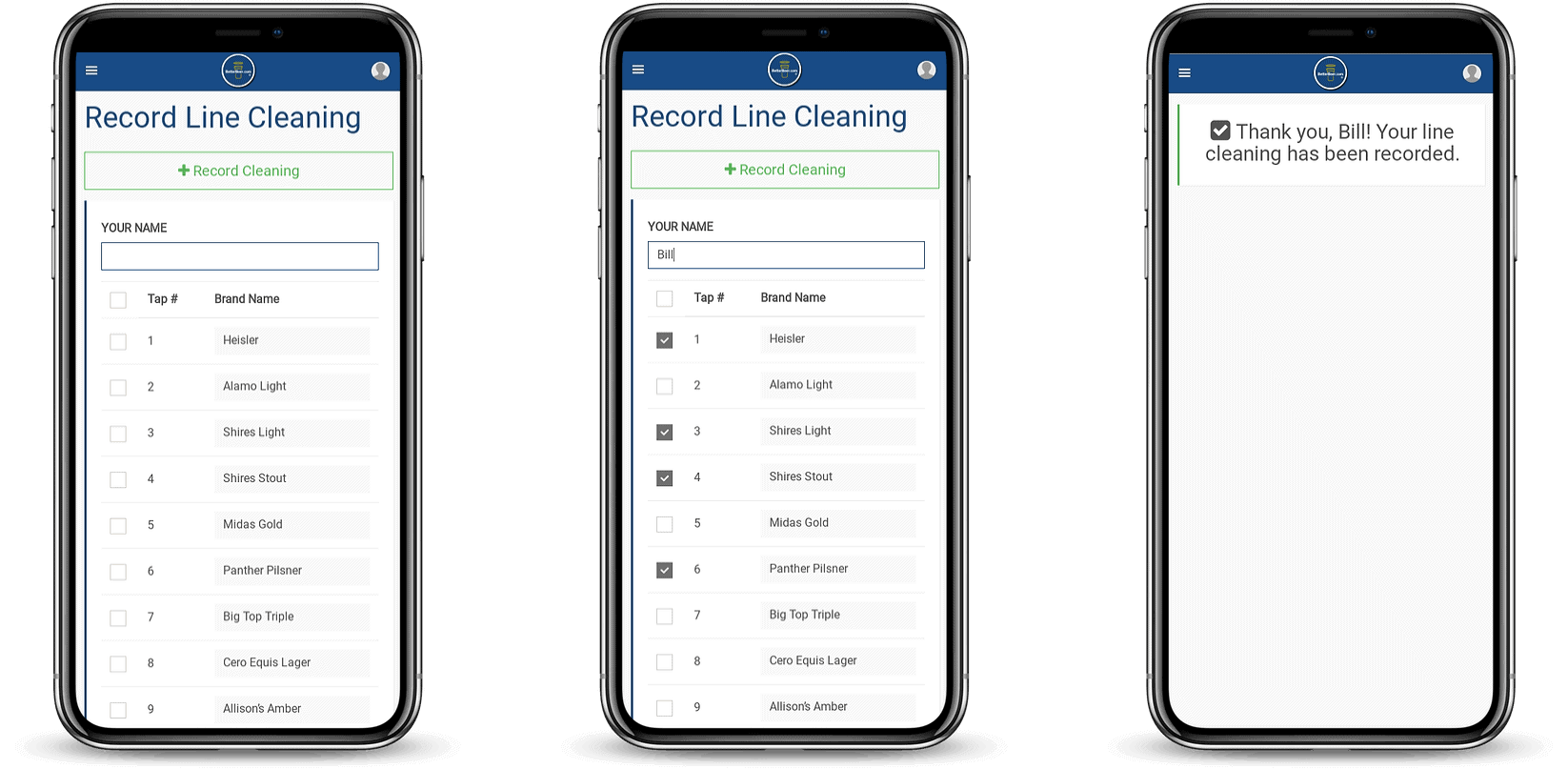 Electronic Line Cleaning Record